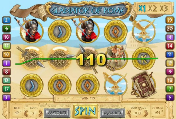 Casino Codes image of Gladiator of Rome