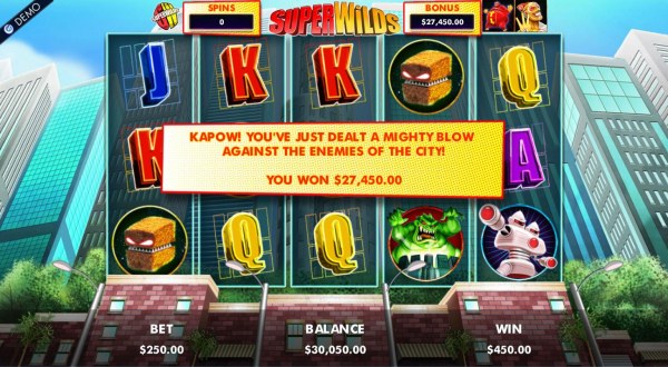 The Superwilds Free Spins bonus feature pays out a total of 27,450.00 for a mega win. by Casino Codes