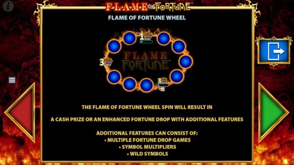 Flame of Fortune Wheel - The wheel spin will result in a cash prize or an enhanced Fortune Drop with additional features. - Casino Codes