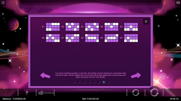 Payline Diagrams 41-50 - Casino Codes