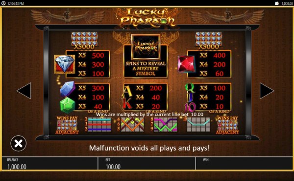 Casino Codes image of Lucky Pharaoh