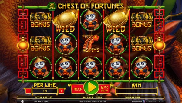 Main game board featuring five reels and 25 paylines with a $100,000 max payout. by Casino Codes