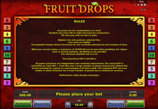 Fruit Drops by Casino Codes