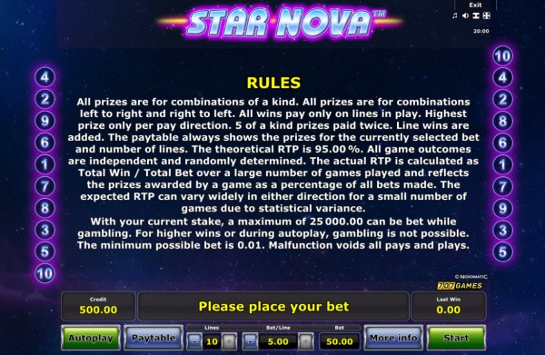 Star Nova by Casino Codes