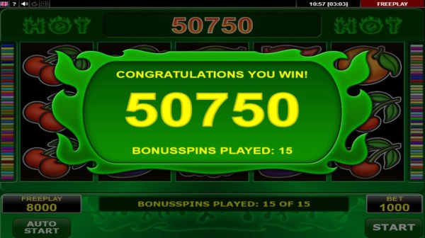 Total bonus payout 50750 coins - Casino Codes
