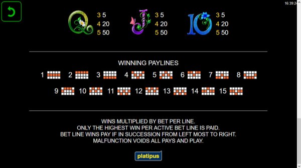 Paylines 1-15 by Casino Codes