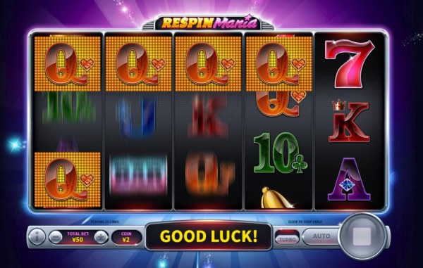 Winning symbols lock and a respin is awarded by Casino Codes
