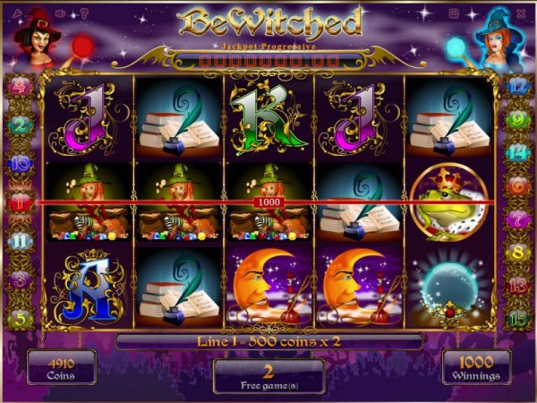 Casino Codes - three of a kind triggers a 1000 coin big win