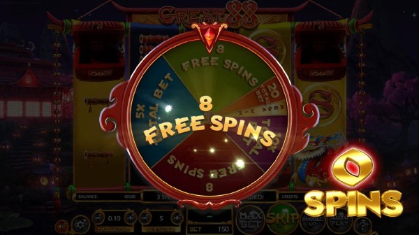Another 8 free spins are added to the total number of fre spins already won. by Casino Codes