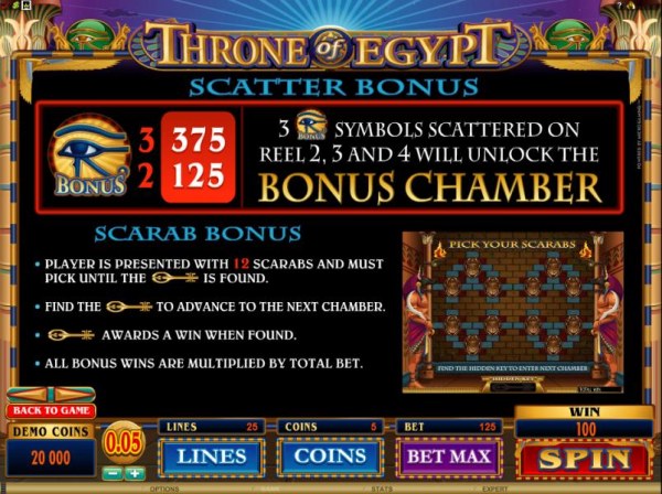 Casino Codes - 3 bonus symbols scattered on reels 2, 3 and 4 will unlock the bonus chamber