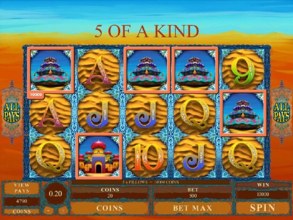 Casino Codes - Here is an example of a five of a kind triggering a 10,000 coin big win!
