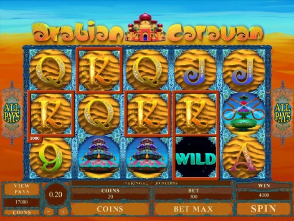 A winning combination triggers a 4000 coins payout. by Casino Codes