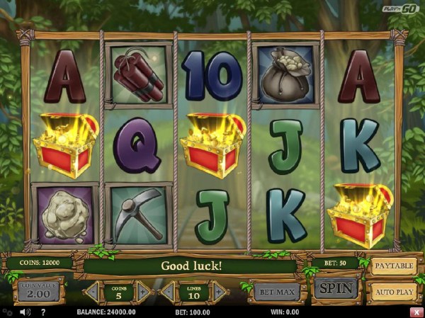 Bonus feature triggered by 3 treasure chest symbols appearing anywhere on the reels. - Casino Codes