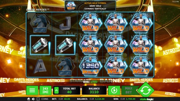 Expanded wilds trigger multiple winning combinations leading to a 2,700.00 mega win! by Casino Codes