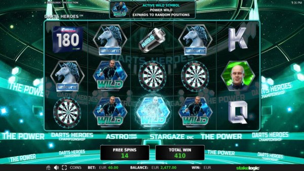 Power Wild expands  during the free spins feature triggering multiple winning combinations by Casino Codes