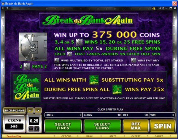 Casino Codes image of Break da Bank Again
