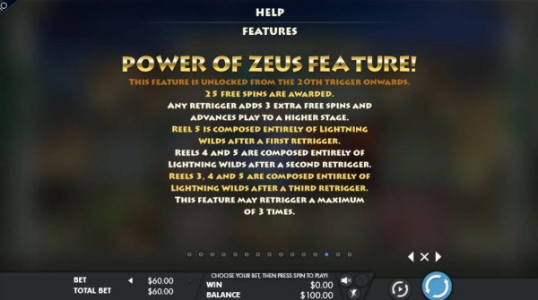 Power of Zeus Feature Rules - Casino Codes