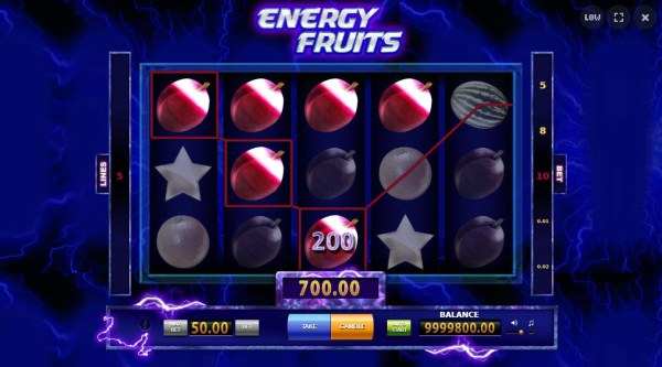 Multiple winning paylines triggers a 700.00 big win! by Casino Codes