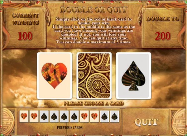 double or quit gamble feature - game board by Casino Codes
