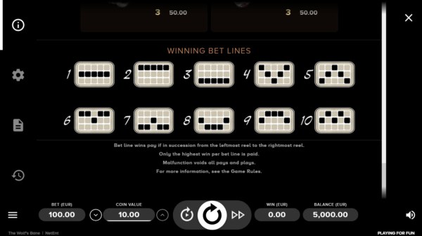 Paylines 1-10 - Casino Codes