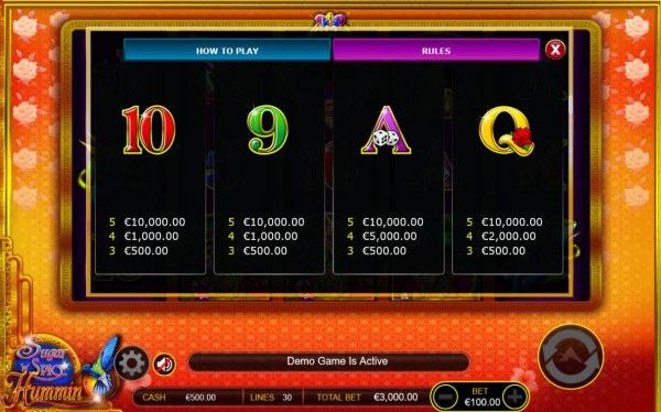 Low value game symbols paytable - Casino Codes