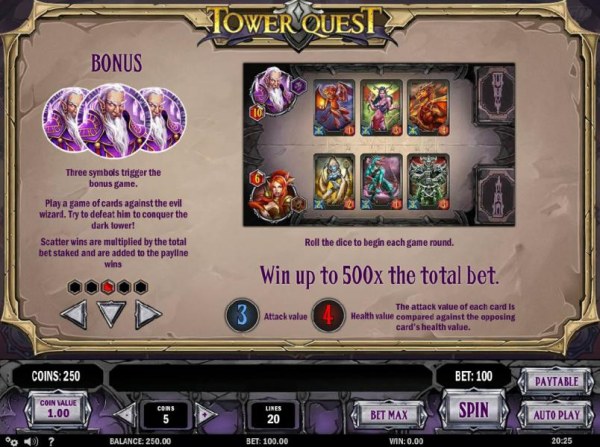 Casino Codes - three evil wizard bonus symbols trigger the bonus game