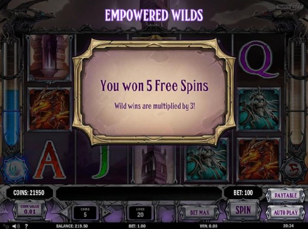 activating the red potion awards 5 free spins with a 3x multiplier by Casino Codes