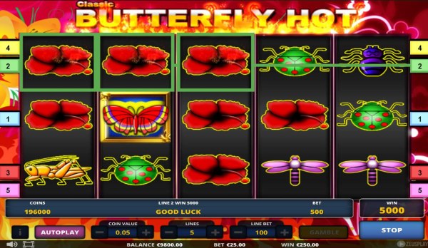 A 5000 coin jackpot triggered by red flower 3 of a kind. by Casino Codes