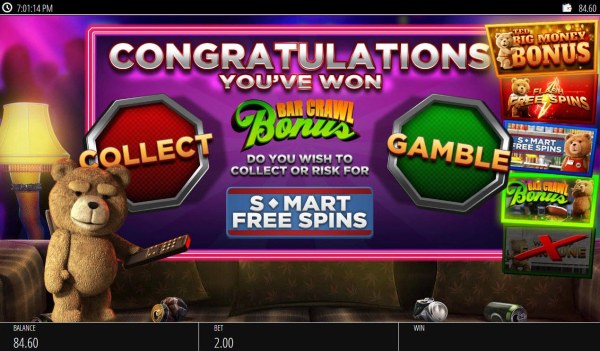 Casino Codes - The bonus features will rotate landing on one bonus. The player has the option to accept it or gamble for another feature.