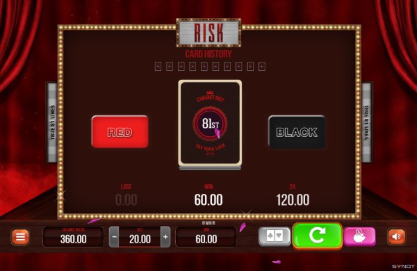 Red or Black Gamble feature by Casino Codes