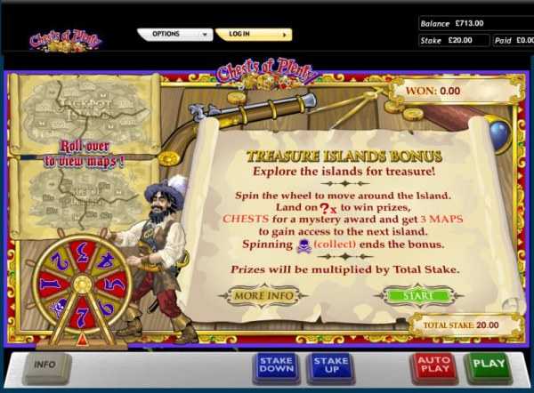Casino Codes - Chests of Plenty slot game treasure map bonus, explore the islands for treasure