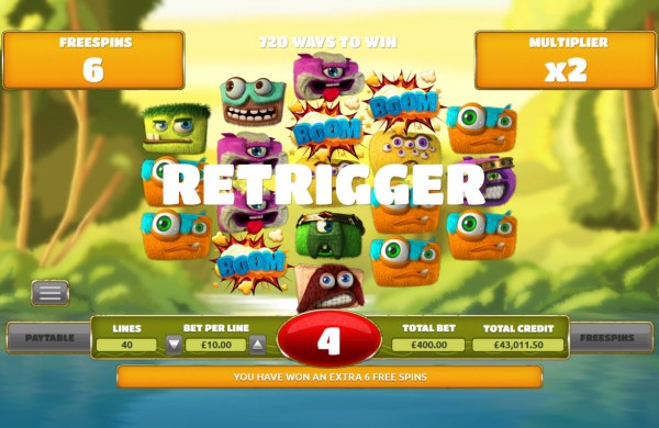 Free games can be re-triggered by Casino Codes