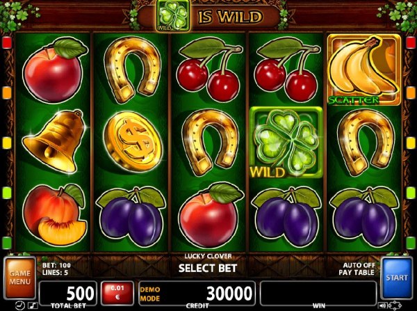 An Irish themed main game board featuring five reels and 5 paylines with a $300,000 max payout - Casino Codes