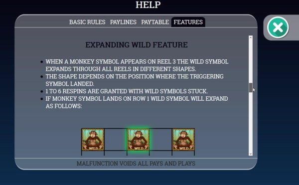 Casino Codes - Expanding Monkey Wild Symbol Rules