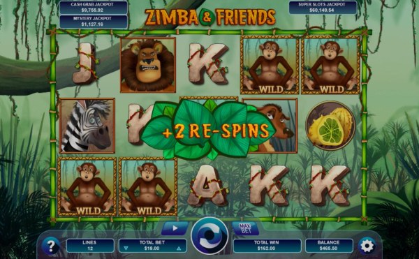 Monkey wild feature will award 1 to 6 re-spins. - Casino Codes