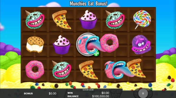 Casino Codes - Landing a munchie on the plate will trigger the munchie to eat all of the low value symbols located on either side of it
