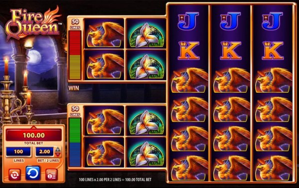 Casino Codes - Main game board featuring five reels and 100 paylines with a $800 max payout