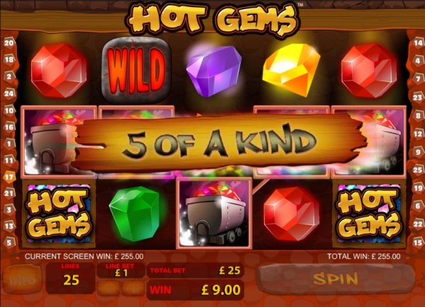 Casino Codes - 5 of a kind triggers 255 coin jackpot