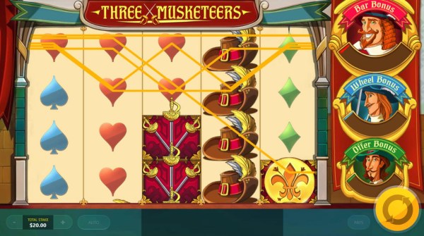 Casino Codes image of Three Musketeers