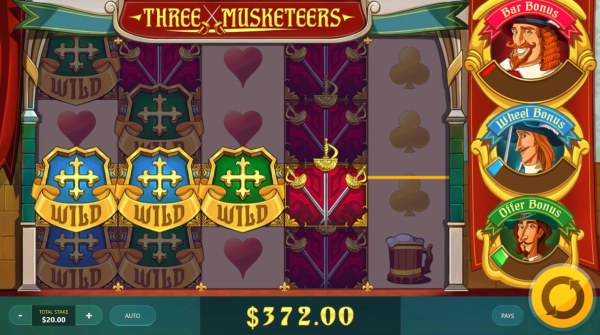 Casino Codes - Wild symbols forming multiple winning paylines.