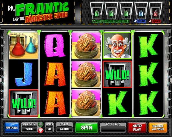 Main game board featuring five reels and 20 paylines with a $500,000 max payout. - Casino Codes