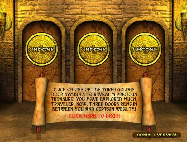 click on one of the three golden door symbols to reveal a precious tresure. by Casino Codes