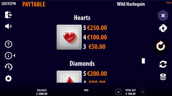Casino Codes - Hearts Symbol