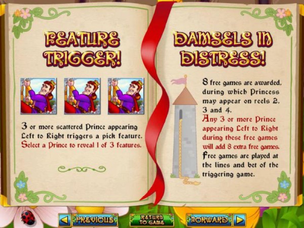 Feature Trigger rules and Damsels in Distress rules by Casino Codes
