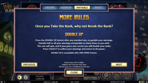 Casino Codes image of Take the Bank