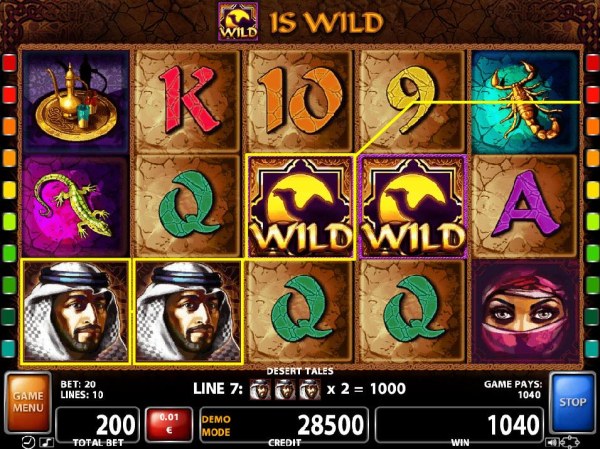 A three of a kind triggers a 1000 credit line pay. - Casino Codes