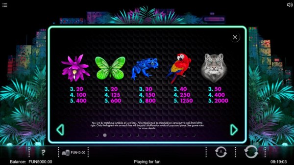 Casino Codes image of Neon Jungle