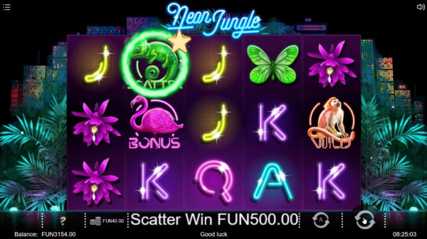 Scatter symbols triggers a 500 coin payout by Casino Codes