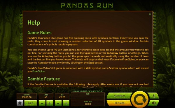 Pandas Run screenshot