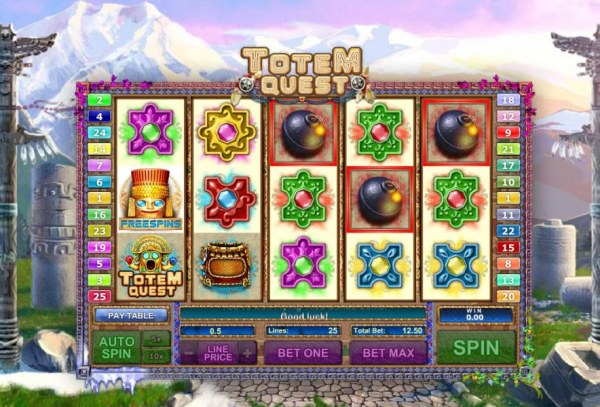Casino Codes - three bombs triggers the flying tiles bonus feature